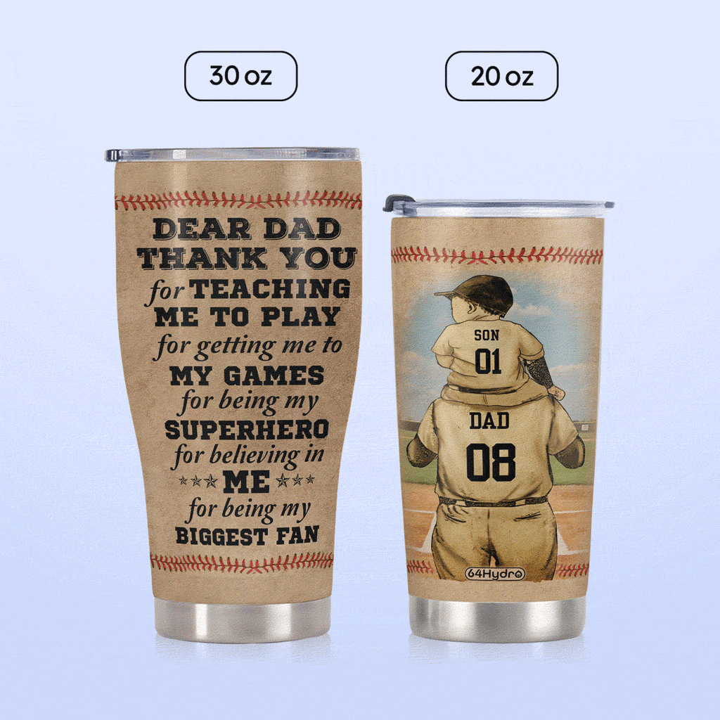 Baseball Daddy With His Son ABLZ2705001Z Stainless Steel Tumbler