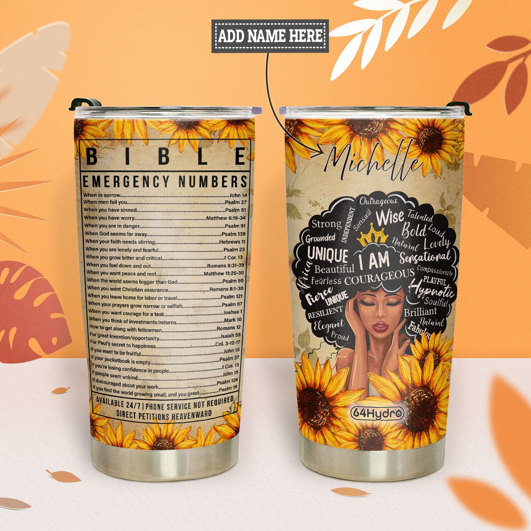 Black Women Faith PYR1211002 Stainless Steel Tumbler