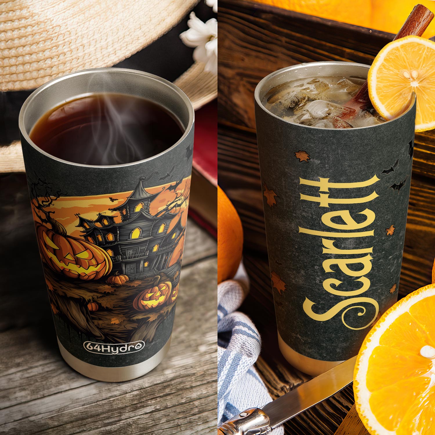 Autumn Halloween House HTRZ31087105AJ Stainless Steel Tumbler