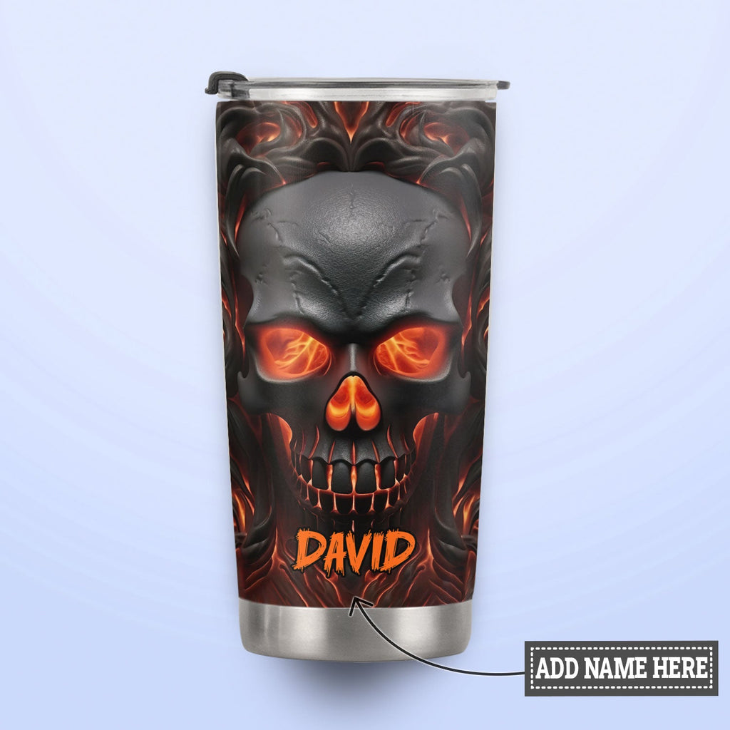 Be Badass Everyday Fire Skull HHRZ030723131 Stainless Steel Tumbler