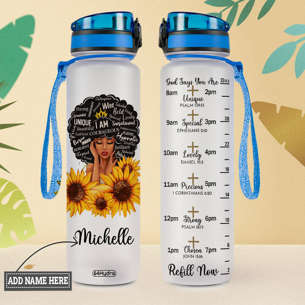 Black Women Faith HHRZ09081028ZN Water Tracker Bottle