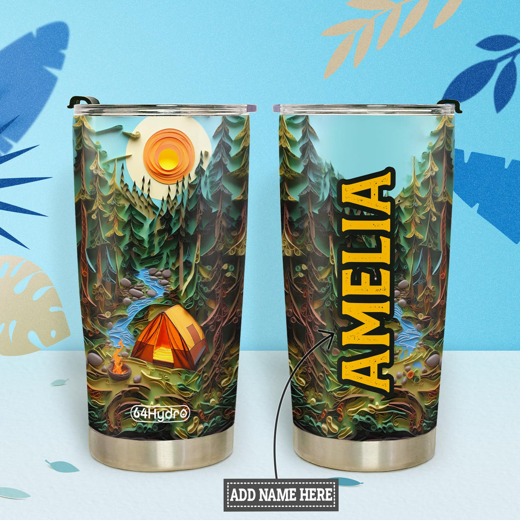 Camping Quilling Art HTRZ25095861TV Stainless Steel Tumbler