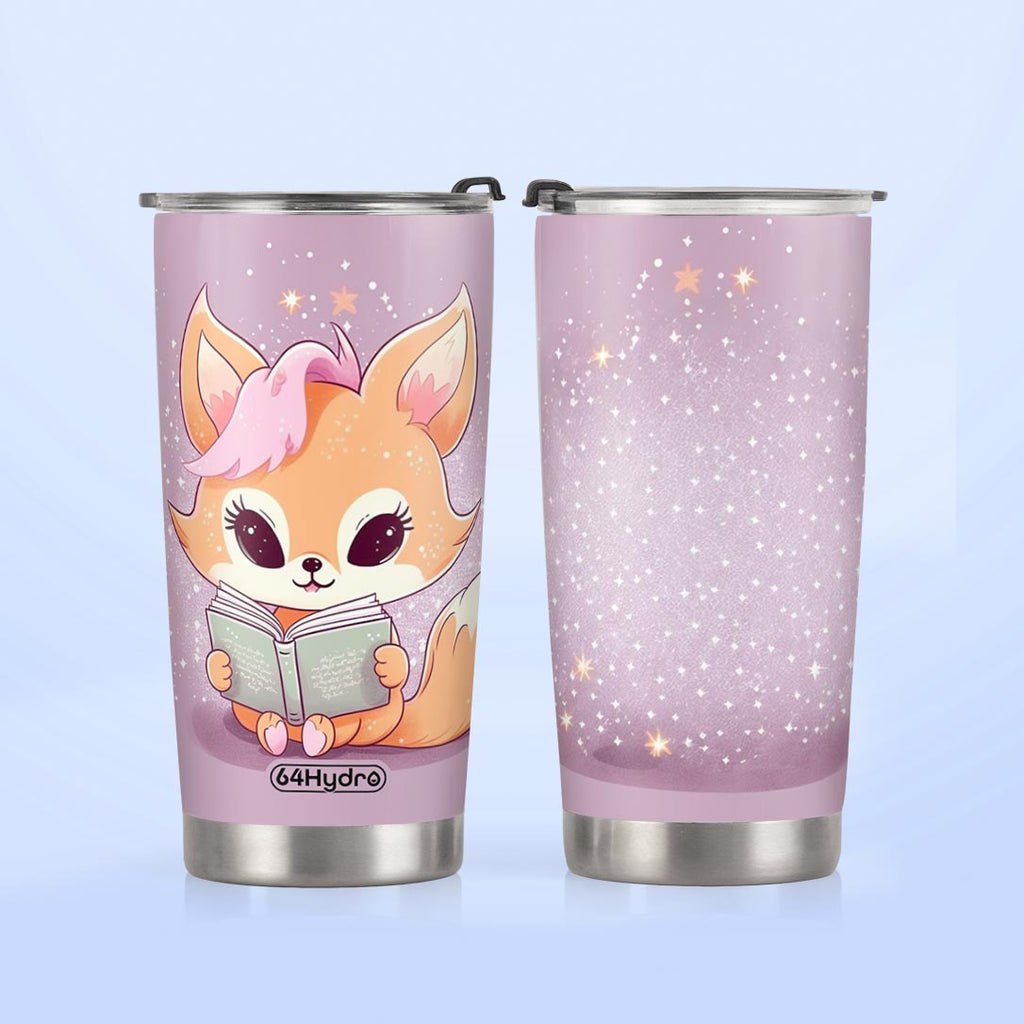 Cute Fox Reading Books HTRZ14095393DI Stainless Steel Tumbler