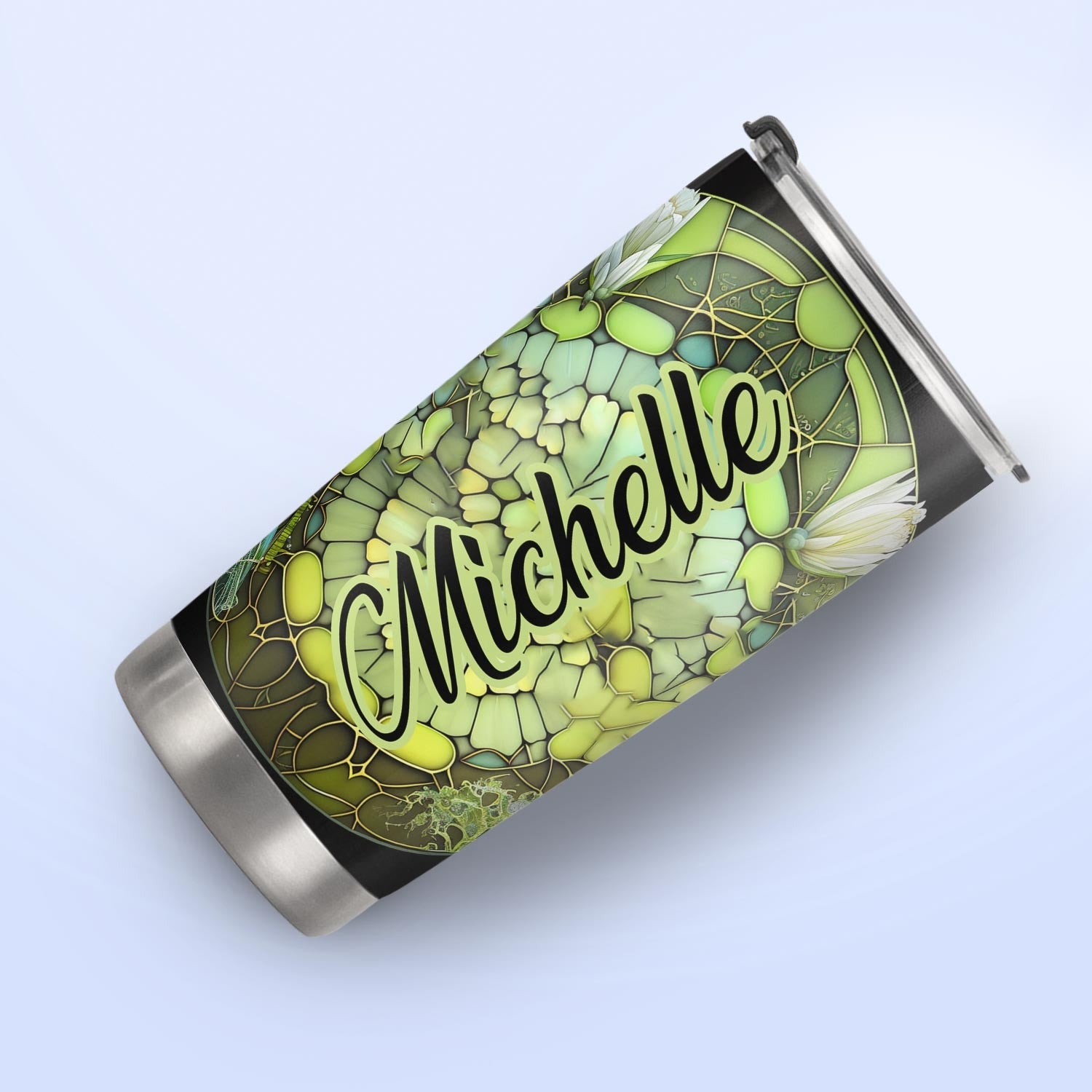 Dragonfly Chrysolite Crystal Mosaic HTRZ05095509TK Stainless Steel Tumbler