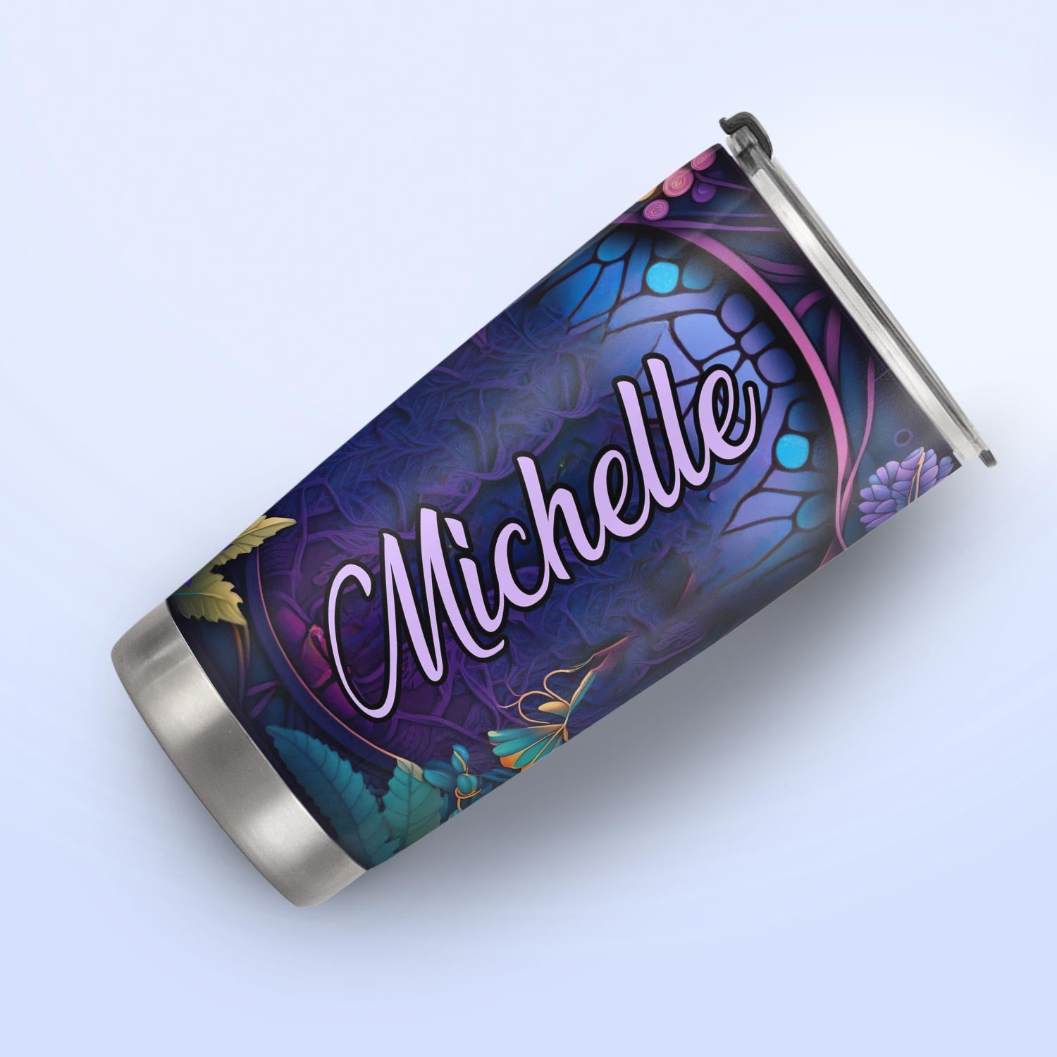 Dragonfly Lapis Lazuli Crystal Mosaic HTRZ07096322WU Stainless Steel Tumbler
