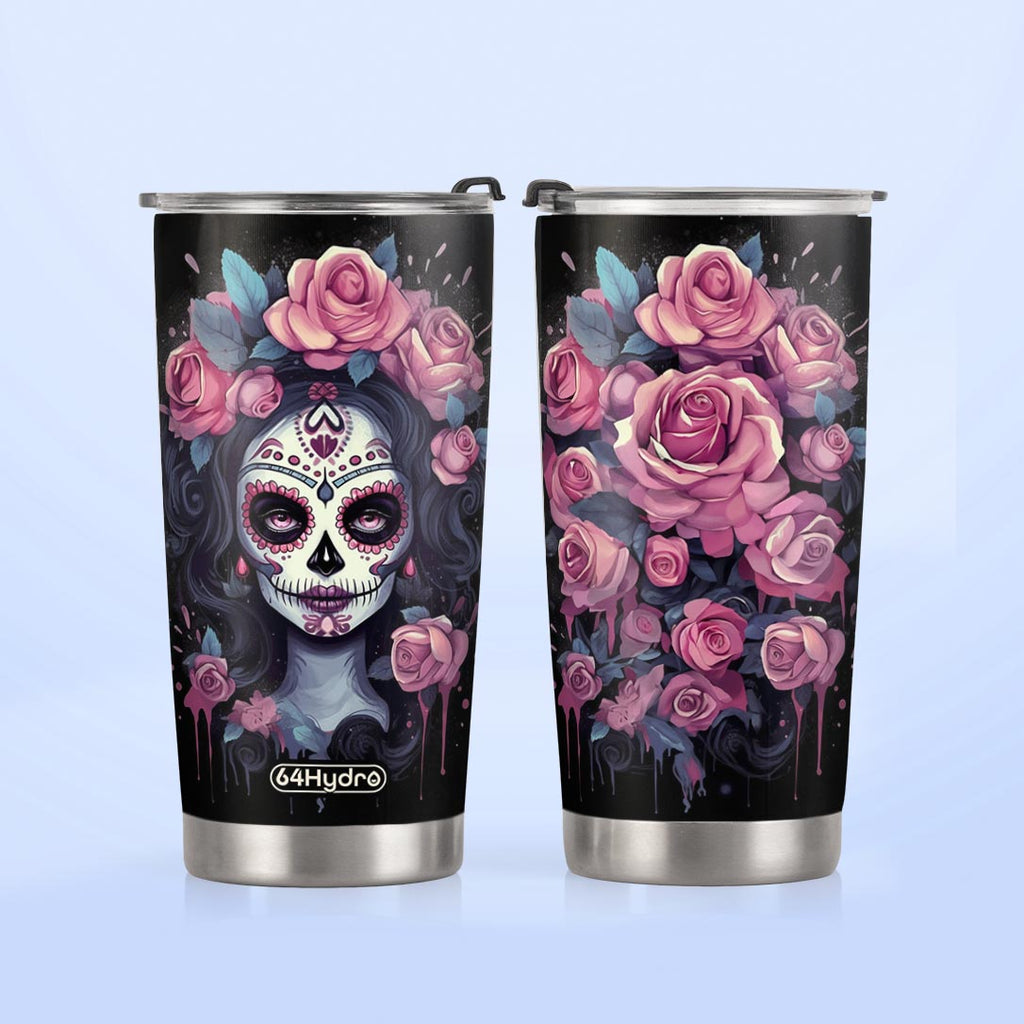 Flower Sugar Skull Woman HTRZ27096756IU Stainless Steel Tumbler