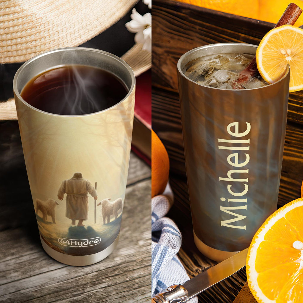 Jesus Walking On The Forest With Lambs HTRZ31081929RF Stainless Steel Tumbler