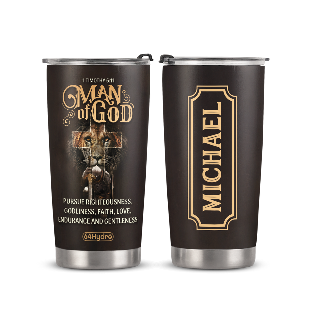 Man Of God 1 Timothy 6 11 Lion Warrior ANRZ04110322HI Stainless Steel Tumbler