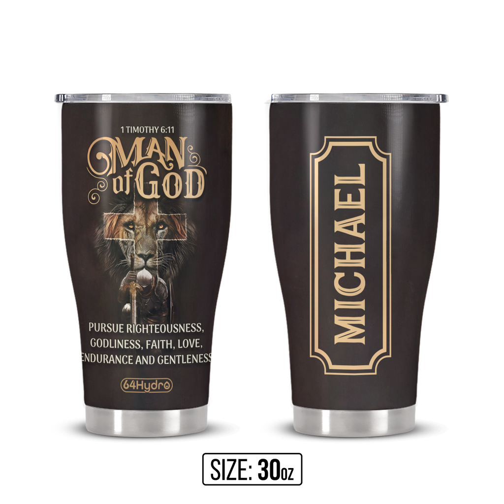 Man Of God 1 Timothy 6 11 Lion Warrior ANRZ04110322HI Stainless Steel Tumbler