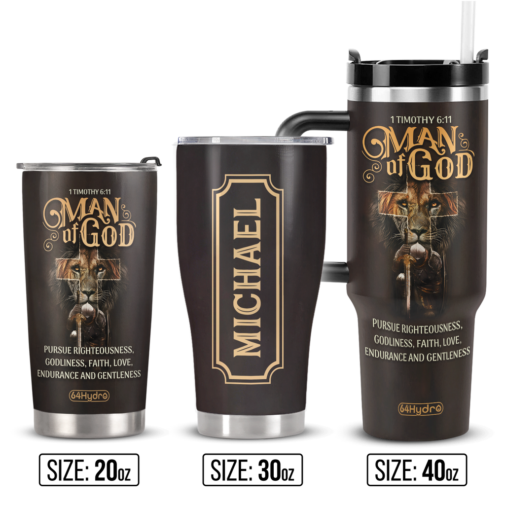Man Of God 1 Timothy 6 11 Lion Warrior ANRZ04110322HI Stainless Steel Tumbler