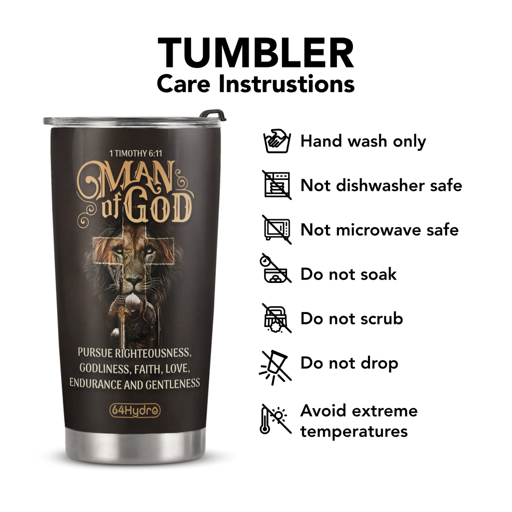 Man Of God 1 Timothy 6 11 Lion Warrior ANRZ04110322HI Stainless Steel Tumbler