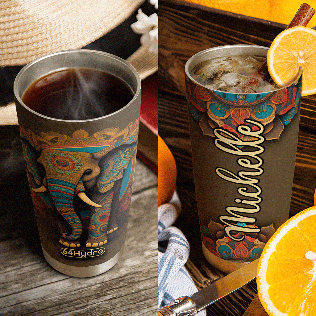 Mandala Elephant HHAY060723054 Stainless Steel Tumbler