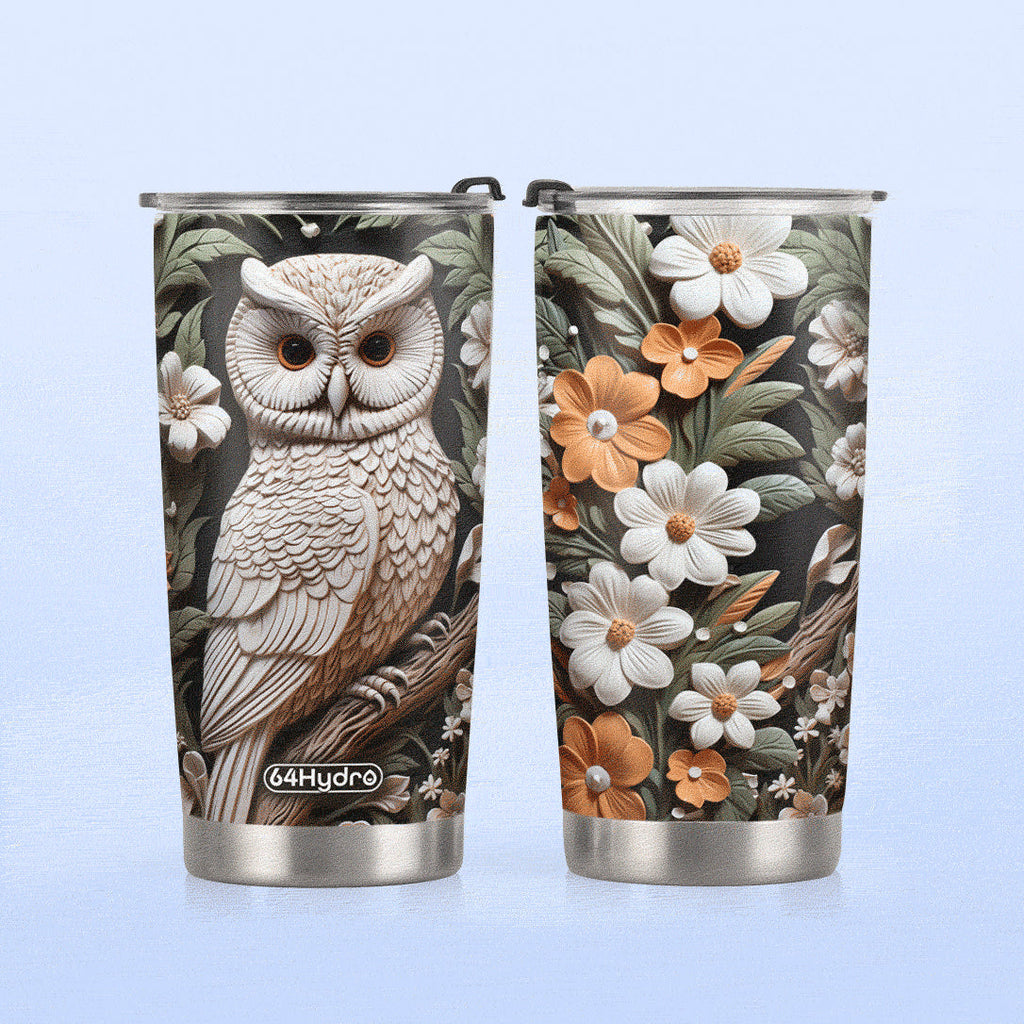 Owl Plaster Carving HHAY100723397 Stainless Steel Tumbler