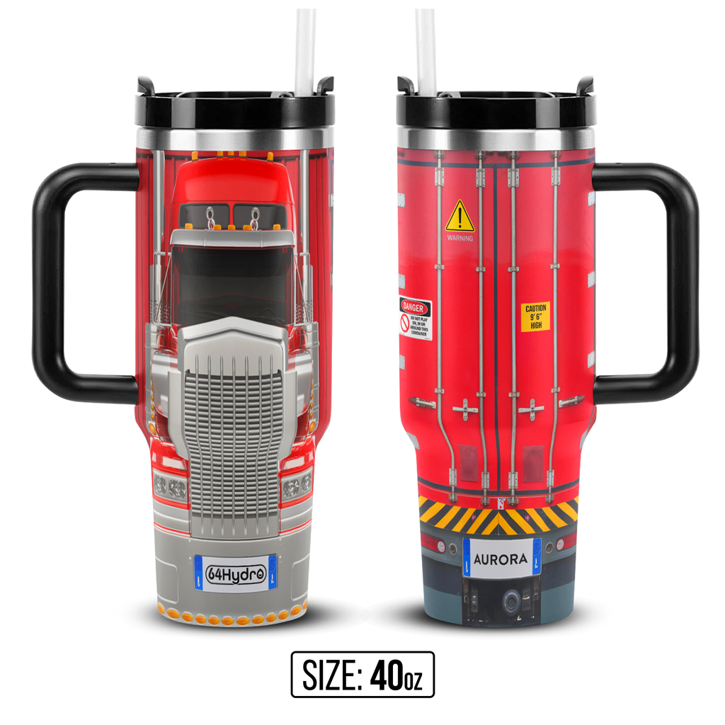 Red Long Truck HHRZ21112015EL Stainless Steel Tumbler