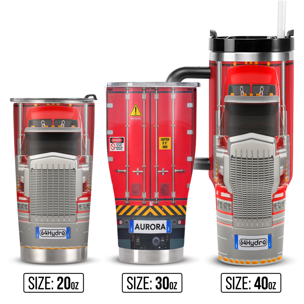 Red Long Truck HHRZ21112015EL Stainless Steel Tumbler