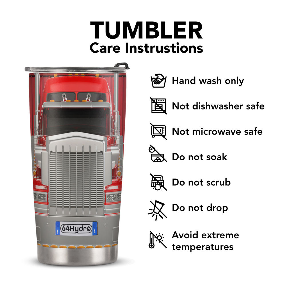 Red Long Truck HHRZ21112015EL Stainless Steel Tumbler