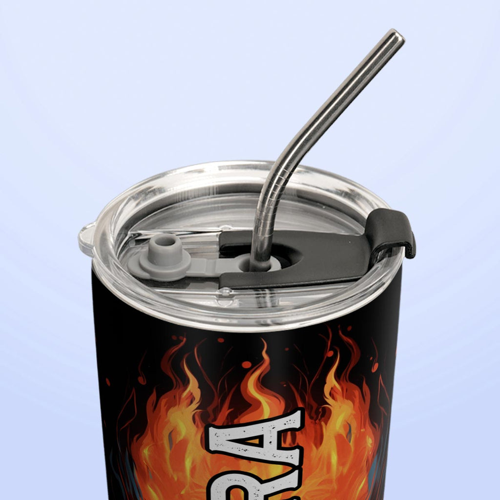Skull On Fire HTRZ27090033PW Stainless Steel Tumbler
