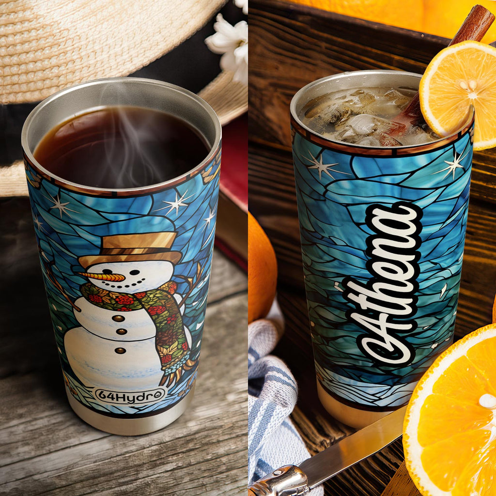 Snowman Stained Glass HTRZ19094760AE Stainless Steel Tumbler