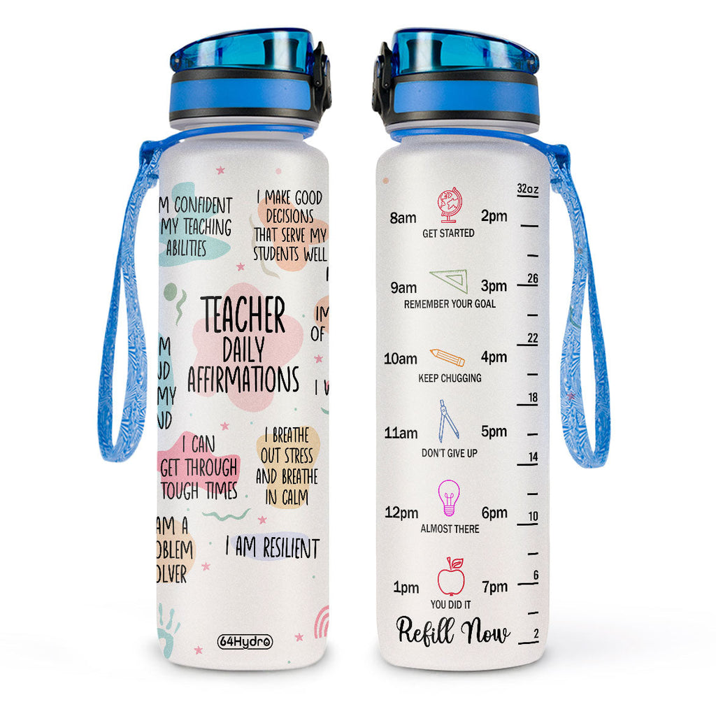 Teacher Daily Affirmations HHRZ26079653ZL Water Tracker Bottle