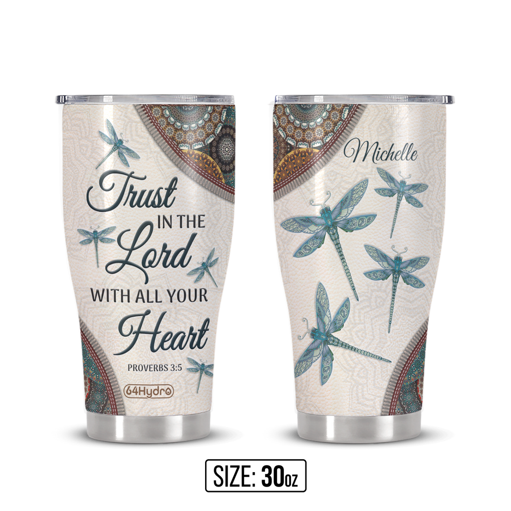 Trust In The Lord Proverbs 3 5 Dragonfly Mandala ANRZ04113510WX Stainless Steel Tumbler