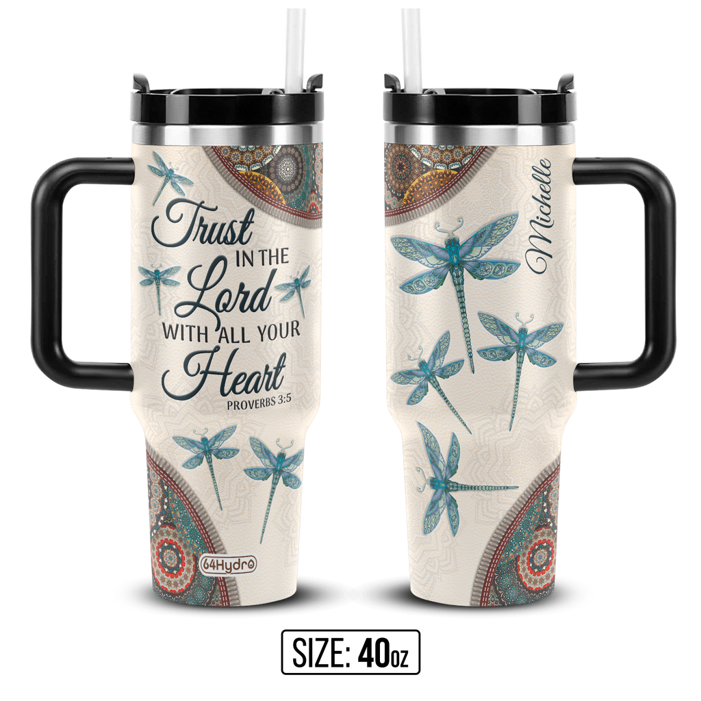 Trust In The Lord Proverbs 3 5 Dragonfly Mandala ANRZ04113510WX Stainless Steel Tumbler