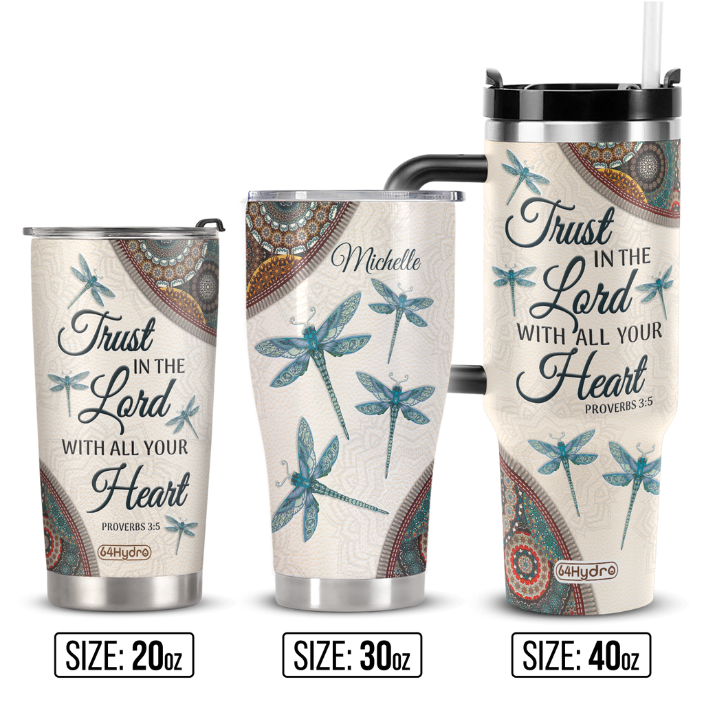 Trust In The Lord Proverbs 3 5 Dragonfly Mandala ANRZ04113510WX Stainless Steel Tumbler