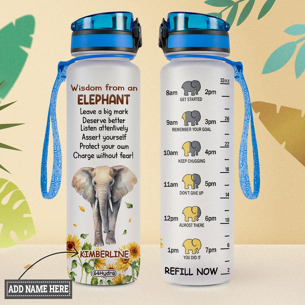 Wisdom From An Elephant HHRZ09081284LJ Water Tracker Bottle