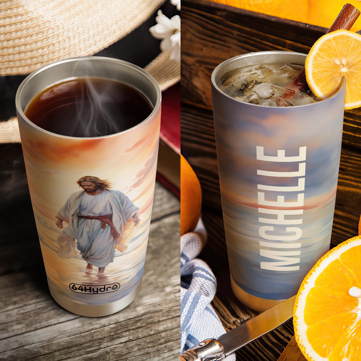 Jesus Walking On The Beach HTRZ31086550LD Stainless Steel Tumbler