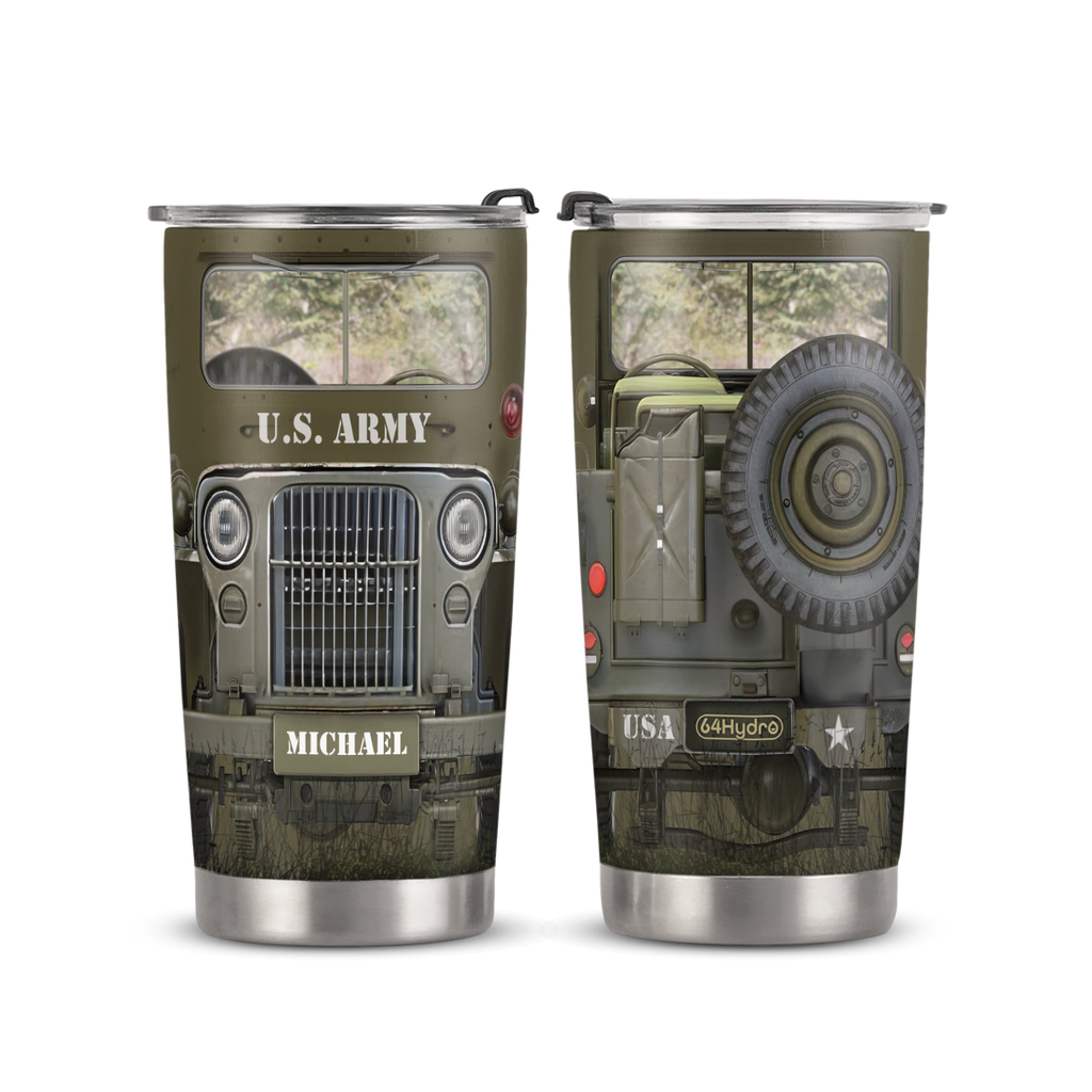 Military Vintage Truck ANRZ04114410RS Stainless Steel Tumbler
