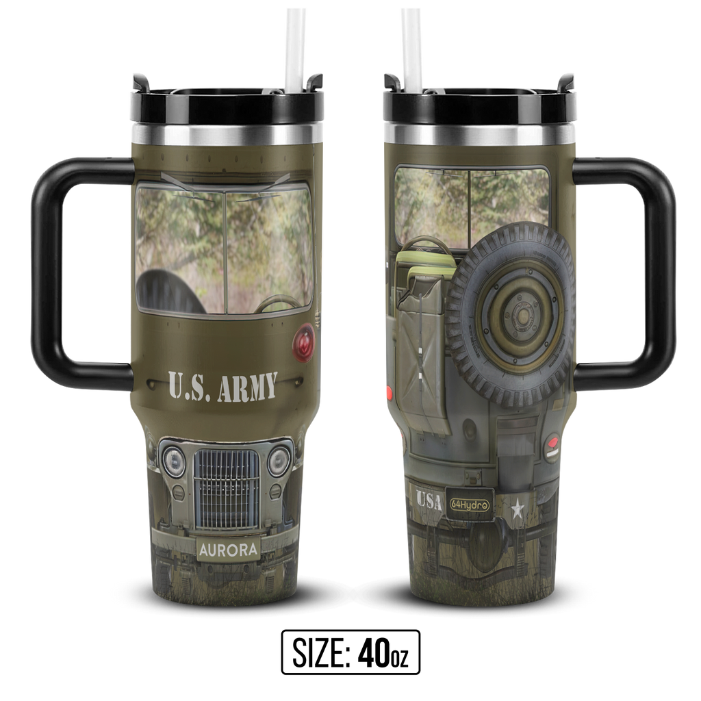 Military Vintage Truck ANRZ04114410RS Stainless Steel Tumbler