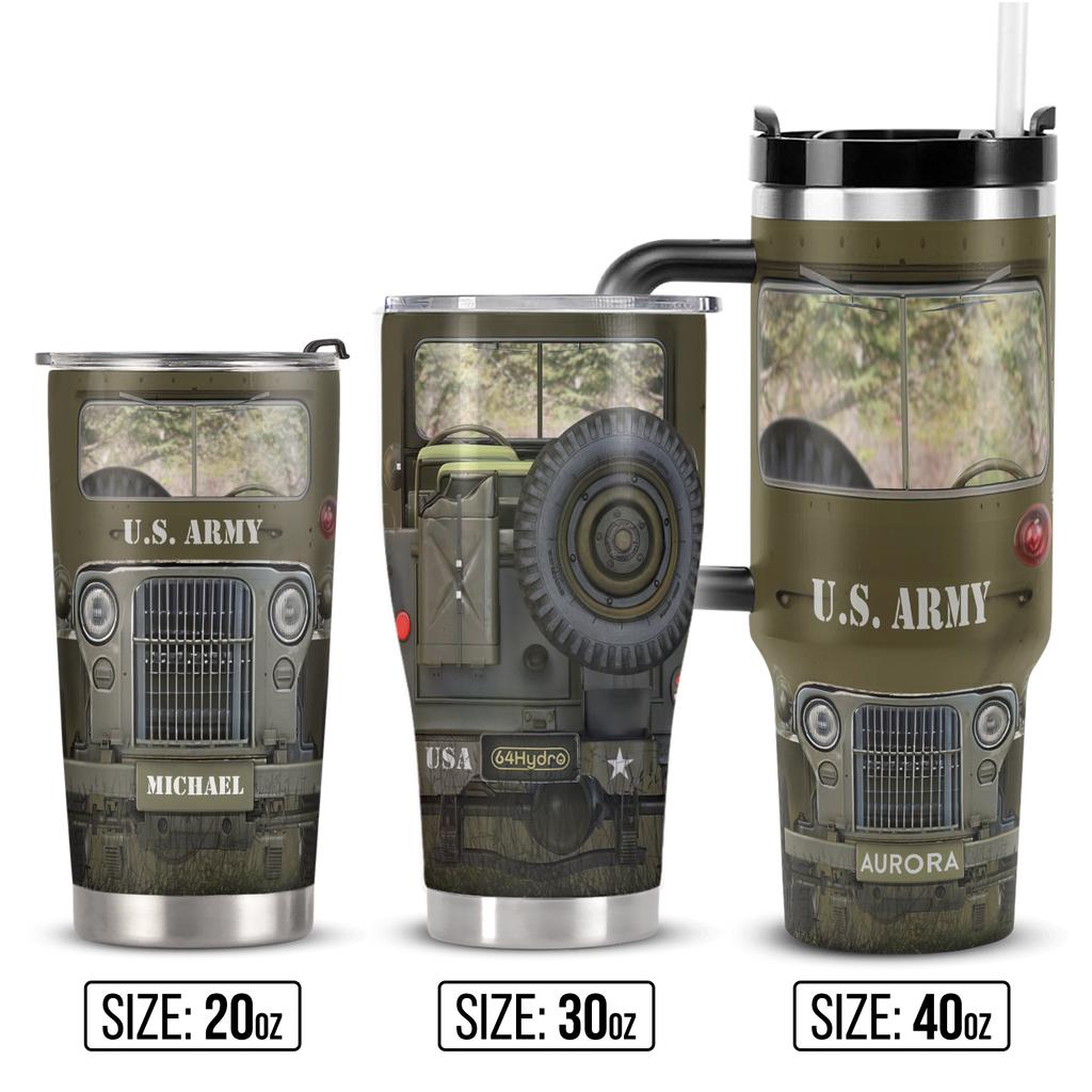 Military Vintage Truck ANRZ04114410RS Stainless Steel Tumbler