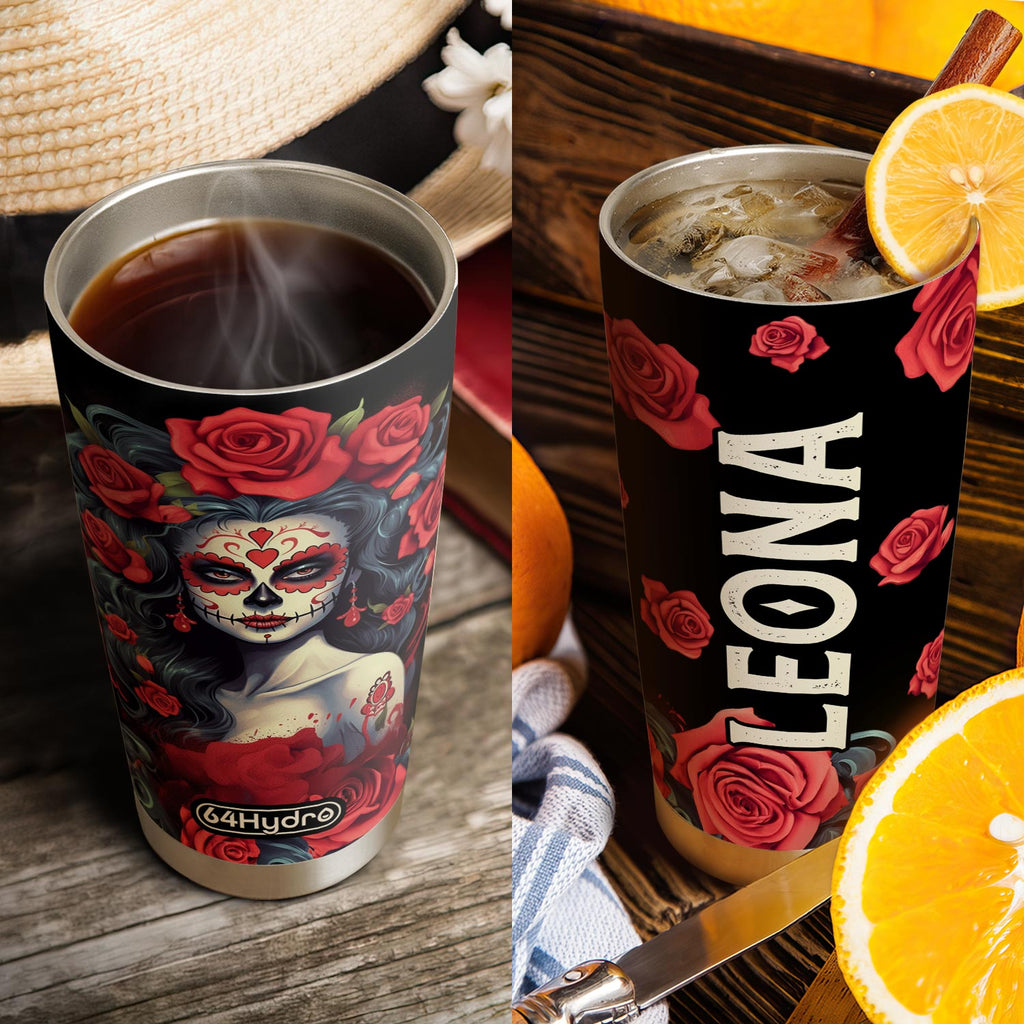 Sugar Skull Woman HTRZ27099426ZJ Stainless Steel Tumbler